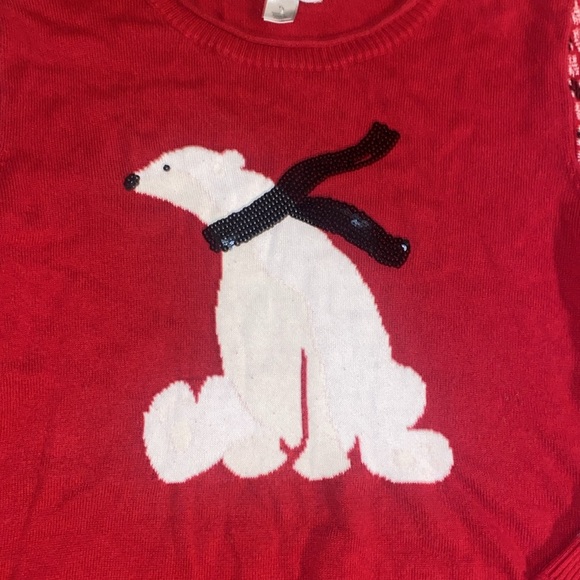 CJ Banks Red Polar Bear Christmas Sweater size 1X - Picture 2 of 4